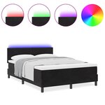 Lit à ressort vidaXL avec matelas et LED Noir 140x190 cm Velours