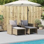 vidaXL Salon de jardin 5 Pièces avec coussins empilable beige polyrotin
