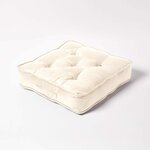 Coussin d'assise rehausseur en suédine Crème  50 x 50 x 10 cm - HOMESCAPES