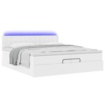 vidaXL Cadre de lit ottoman et matelas blanc pur 200x200cm similicuir