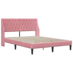 vidaXL Cadre de lit avec matelas Rose 140 x 200 cm Velours