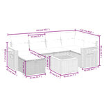 vidaXL Salon de jardin avec coussins 7 Pièces beige résine tressée