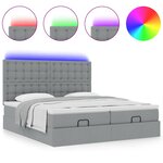 VidaXL Cadre de lit ottoman et matelas gris clair 160x200cm tissu