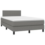 vidaXL Sommier à lattes de lit avec matelas gris foncé 120x190cm tissu