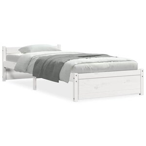 vidaXL Cadre de lit sans matelas blanc bois massif 100x200 cm