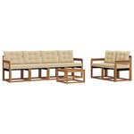 vidaXL Ensemble de canapés d'extérieur 7 Pièces Naturel et Beige