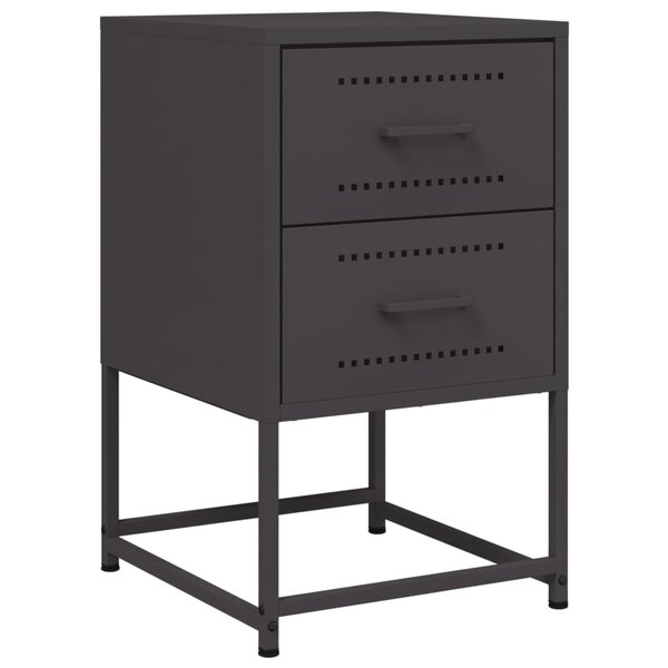 vidaXL Table de chevet noir 36x39x60 5 cm acier