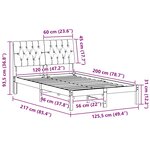 vidaXL Cadre de lit avec tête de lit Noir 120 x 200 cm Pin massif