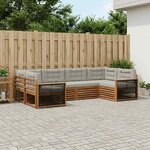 vidaXL Ensemble de canapés d'extérieur 6 pc Naturel et gris clair