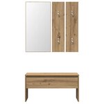 vidaXL Ensemble de meubles de couloir chêne artisanal bois ingénierie