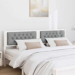 vidaXL Tête de lit Autre Blanc et gris clair 180 cm Bois massif en pin