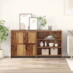 vidaXL Buffets 2 Pièces Bois ancien 70 x 41 x 75 cm Bois d'ingénierie