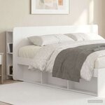vidaXL Cabinet de Tête de Lit Blanc brillant Bois d'ingénierie