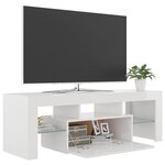 vidaXL Meuble TV avec lumières LED blanc brillant 120x35x40 cm