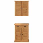 vidaXL Ensemble de mobilier de salle de bain avec tiroir 2 Pièces Marron
