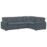 vidaXL Canapé modulaire avec coussins en velours gris foncé