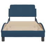 vidaXL Cadre de lit avec tête de lit Bleu 90x190 cm Tissu