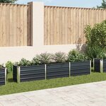 vidaXL Lit surélevé de jardin Acier galvanisé 240x40x45 cm Anthracite