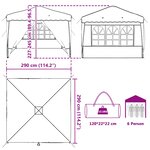 vidaXL Tente de fête pop-up 288 x 288 x 245 cm Beige Tissu Oxford
