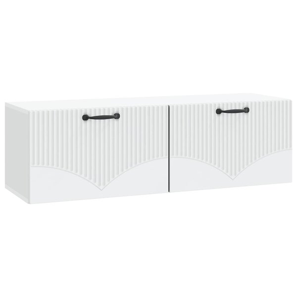vidaXL Meuble TV mural Blanc 98 x 31 x 30 cm Bois d'ingénierie