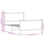 vidaXL Cadre de lit en métal sans matelas chêne sonoma 100x200 cm