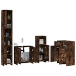 vidaXL Ensemble de meubles de salle de bain 4 Pièces Chêne fumé Bois