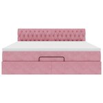 vidaXL Lit ottoman avec matelas et LED Rose 180x200 cm velours