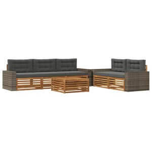 vidaXL Ensemble de canapés d'extérieur 6 pc Naturel et Anthracite
