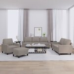 vidaXL Ensemble de canapés 4 Pièces avec coussins Taupe Tissu