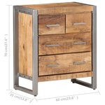 vidaXL Buffet 60x35x70 cm Bois de manguier brut