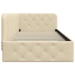 vidaXL Cadre de lit d'angle avec tête de lit Crème 90 x 190 cm tissu