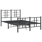 vidaXL Cadre de lit métal avec tête de lit/pied de lit noir 120x190 cm