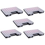 Vidaxl boîtes d'assortiment 5 pcs 385x283x50 mm plastique