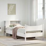 vidaXL Cadre de lit sans matelas blanc 75x190 cm bois de pin massif