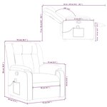 vidaXL Fauteuil de massage inclinable Crème Tissu