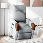 vidaXL Fauteuil de massage inclinable Gris clair Tissu