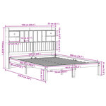vidaXL Lit bibliothèque sans matelas blanc 160x200 cm bois pin massif