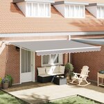 vidaXL Auvent Rétractable Gris clair 450 × 350 cm Tissu  Métal