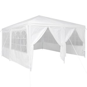 vidaXL Tente de fête Blanc 400 x 400 x 266 cm Polyester et Acier