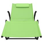 vidaXL Chaises longues à bascule lot de 2 vert acier et textilène