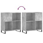 vidaXL Armoire à disques gris béton 84 5x38x89 cm bois d'ingénierie