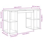 vidaXL bureau d'ordinateur gris sonoma gris sonoma panneau de particules