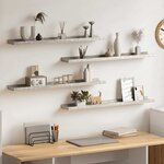 vidaXL Étagères murales 4 Pièces Gris béton 80x9x3 cm