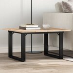 vidaXL Table basse cadre en O 70x70x40 cm bois de pin massif et acier