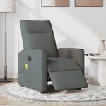 vidaXL Fauteuil inclinable de massage électrique gris foncé tissu