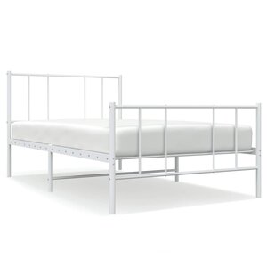 vidaXL Cadre de lit métal sans matelas avec pied de lit blanc 80x200cm