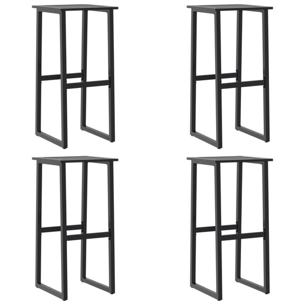 vidaXL Tabourets de bar lot de 4 noir acier enduit de poudre