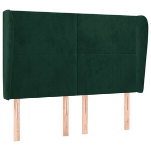 vidaXL Tête de lit avec oreilles Vert foncé 147x23x118/128 cm Velours