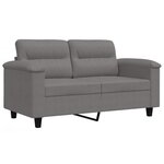 vidaXL Canapé à 2 places Gris foncé 120 cm Tissu microfibre