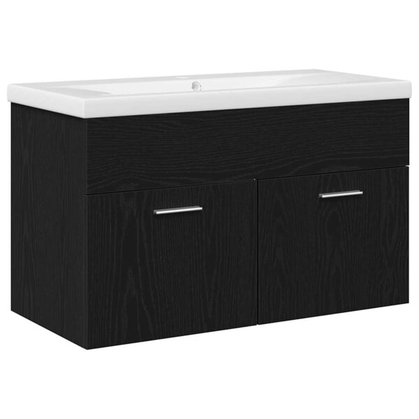 vidaXL Armoire de salle de bain Chêne noir 80 x 38 5 x 46 cm
